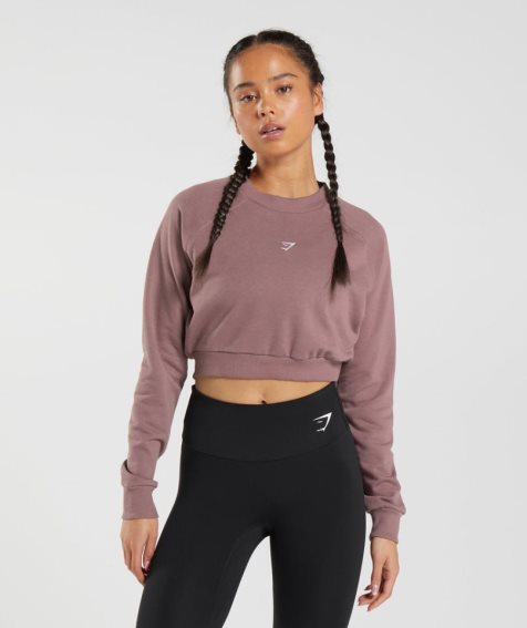 Women's Gymshark Training Cropped Sweatshirts Rose | CA 08DA65